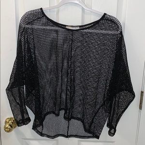 Black mesh over shirt